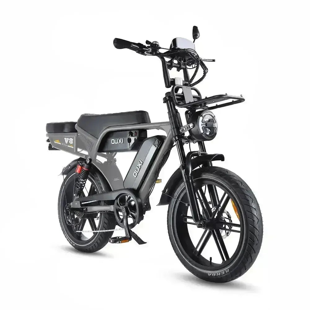 Ouxi V8 Ultra Max - tmavě šedá - hnědé sedlo